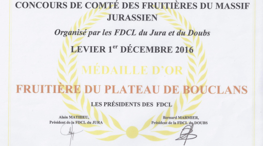 Notre Comté médaillé d’or !