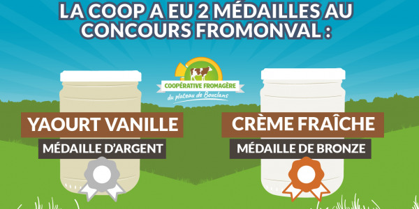 Deux médailles pour la Coopérative du Plateau de Bouclans : le savoir-faire laitier du Doubs récompensé au concours FROMONVAL